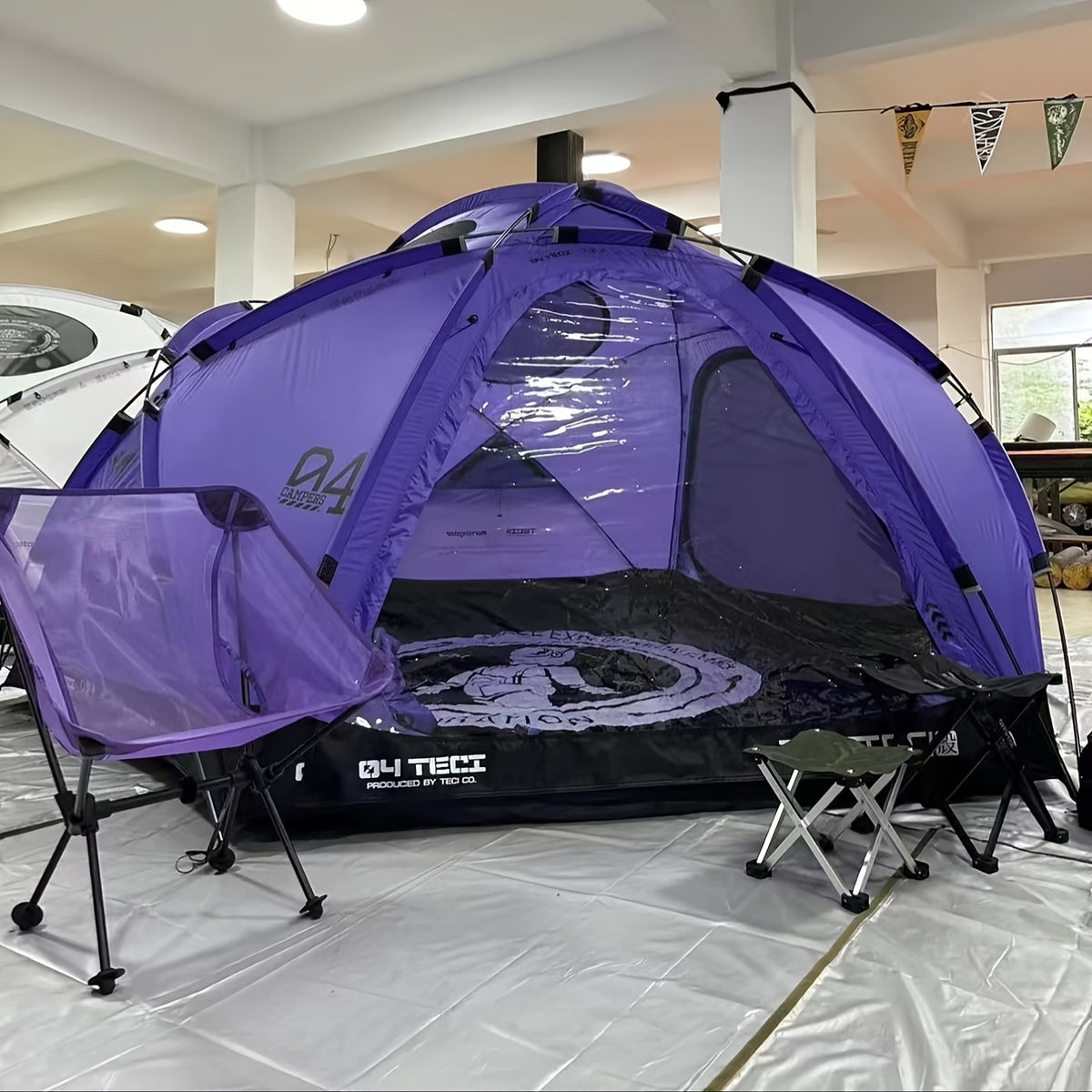 4-Person Portable Folding Camping Tent - All-Season Dome Shelter with Zipper Closure