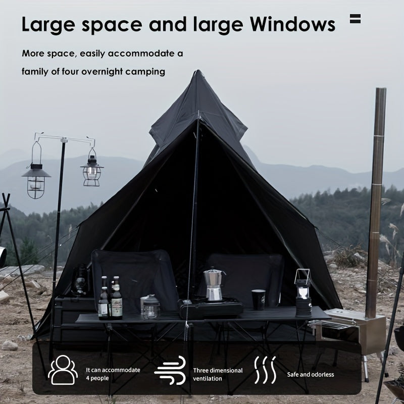 2-Person Black Knight Pyramid Camping Tent - Storm & Wind Resistant
