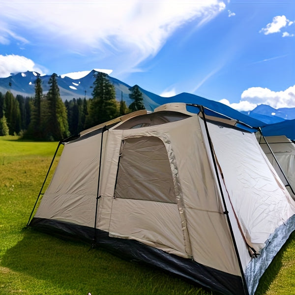 1pc Large 10-Person Family Camping Tent with Mosquito Net & Front Door