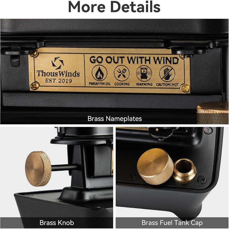 Camping, Fuel Lamp Outdoor Lighting Portable Stove Cooking Warming, Black