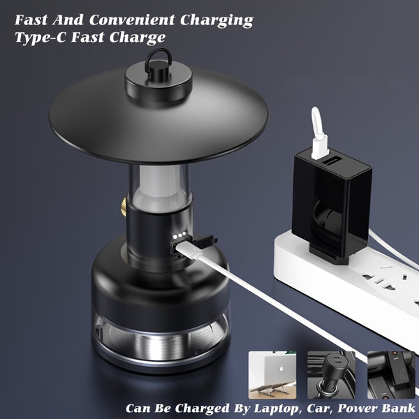 6000mAh Portable Camping Lantern with USB Rechargeable Battery, 5-Mode Adjustable Brightness