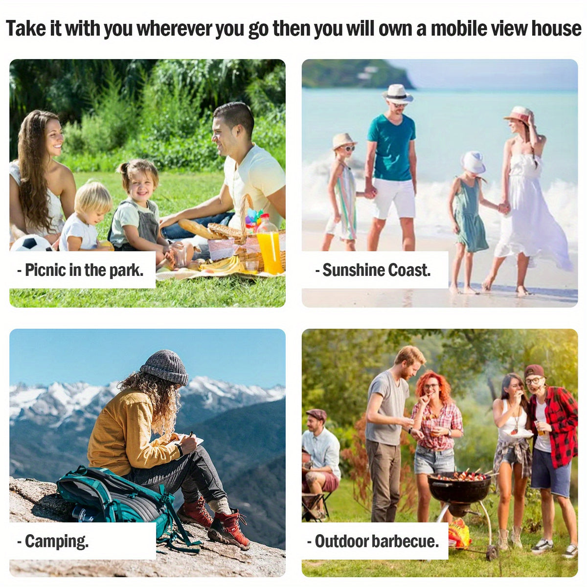 MOON LENCE Camping Tent Pop Up Tent 4-5 Person, Double Layers Waterproof Backpacking Tents with Porch