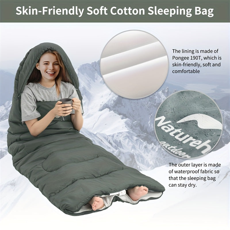 Round bottom envelope with hat cotton sleeping bag