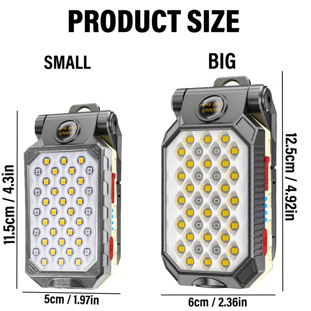 Portable Flashlight 2pcs Portable Handheld Flashlight | LED Work Light with Magnet Hook