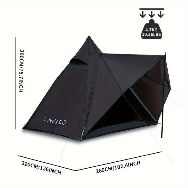 2-Person Black Knight Pyramid Camping Tent - Storm & Wind Resistant