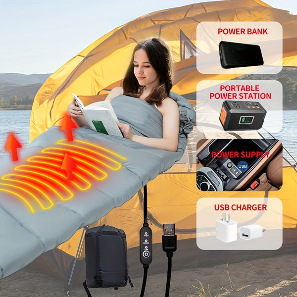 Adult Sleeping Bag with USB Electric Blanket, Suitable for Cold Weather