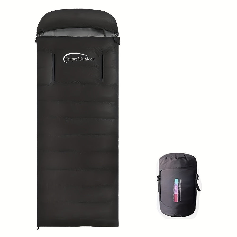 90% White Duck Down Sleeping Bag - All-Season & Outdoor Envelope-Style Bedroll with Easy Zipper Access