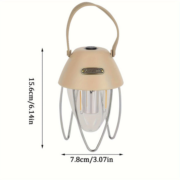 1pc LED Retro Camping Lights, Portable Multi-functional Rechargeable Tent Lights