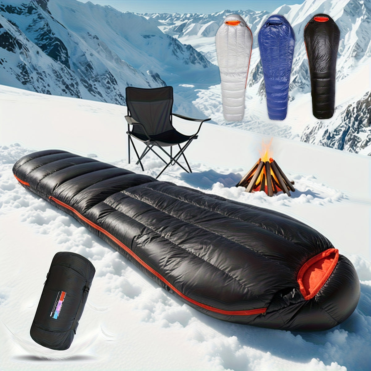 1-Person for all-Season Cold-Resistant Mummy Sleeping Bag with