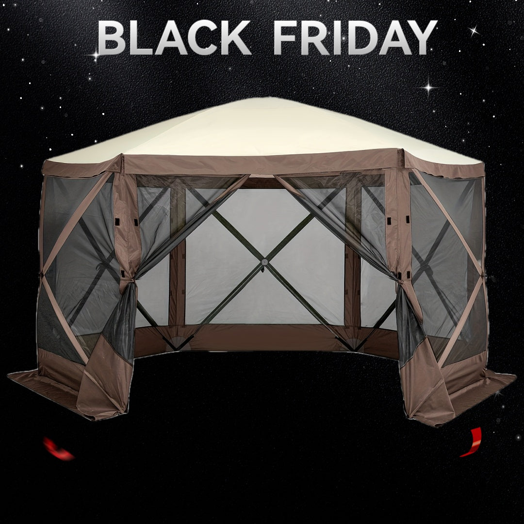 Happybuy 12x12ft Instant Pop-Up Gazebo Tent with Removable Privacy Walls & Mesh Windows
