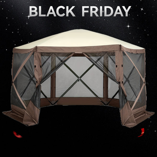 Happybuy 12x12ft Instant Pop-Up Gazebo Tent with Removable Privacy Walls & Mesh Windows