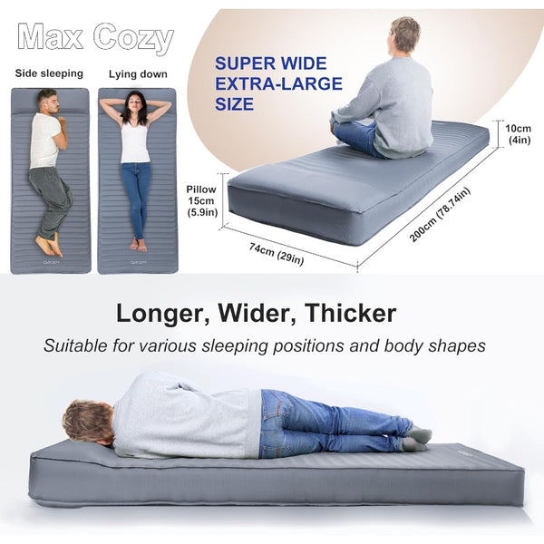 Self Inflating Sleeping Pad with Electric Pump 4 UltraThick Camping Mattress