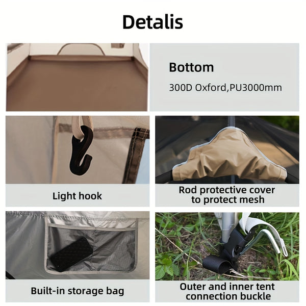 TOMOUNT Village 13 Instant Camping Tents Featuring Two Rooms And a Spacious Roof for Outdoor Activities