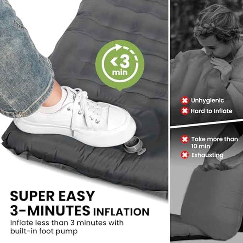 Pallfi 2-Person (for one sleeper) Self-Inflating Sleeping Pad - 4.7\
