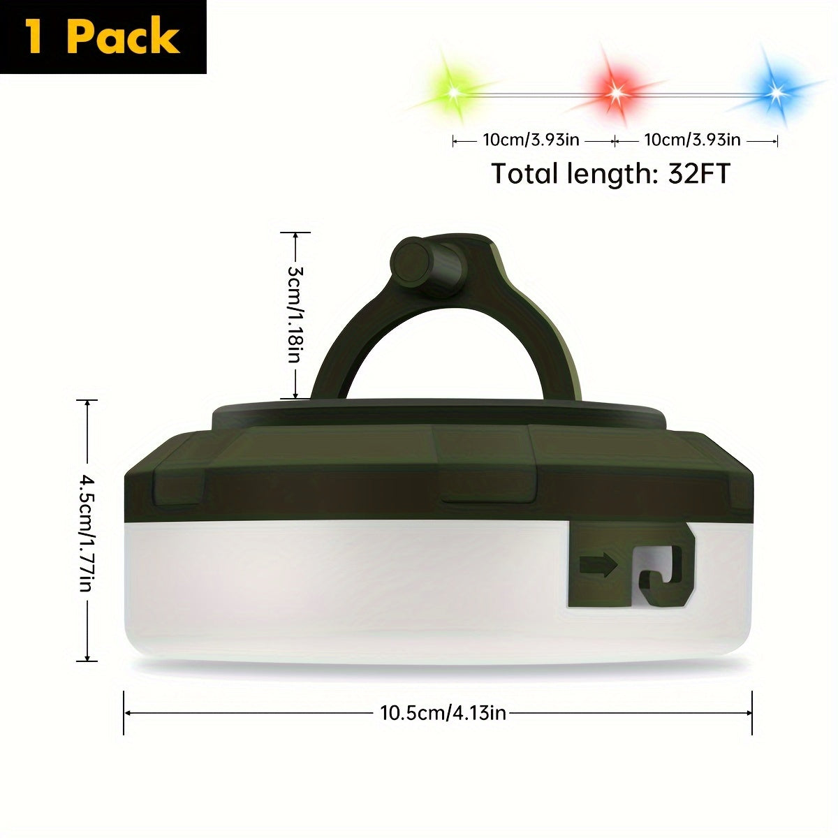 32FT LED Camping Lantern - Portable, Rechargeable, Waterproof Outdoor Light with USB Charging