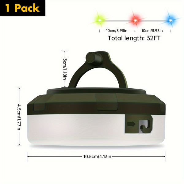 32FT LED Camping Lantern - Portable, Rechargeable, Waterproof Outdoor Light with USB Charging