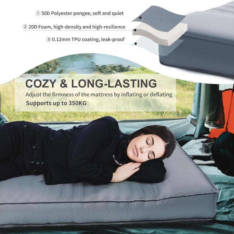 Self Inflating Sleeping Pad with Electric Pump 4 UltraThick Camping Mattress