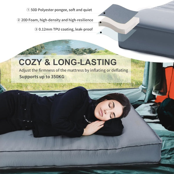 Self Inflating Sleeping Pad with Electric Pump 4 UltraThick Camping Mattress