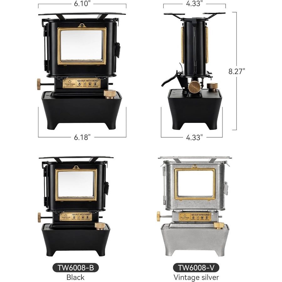 Camping, Fuel Lamp Outdoor Lighting Portable Stove Cooking Warming, Black