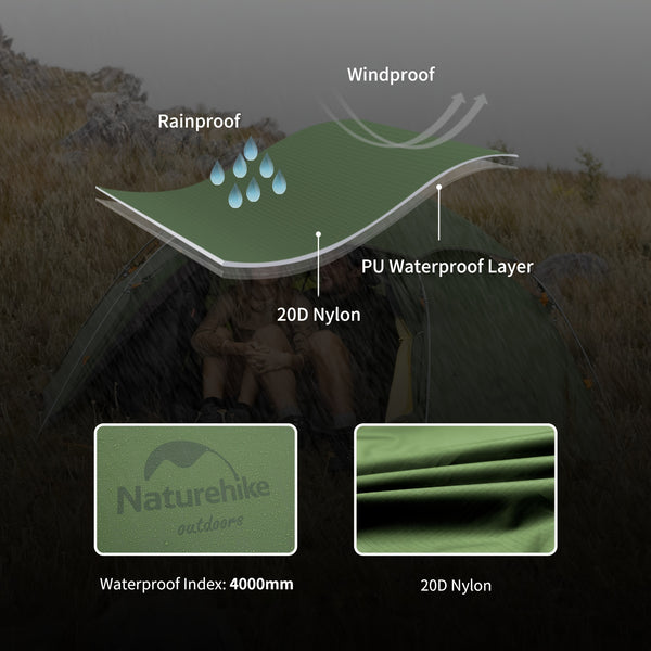 Naturehike Cloud Peak Hexagonal Four Seasons Tent, 20D Lightweight Silicone Waterproof Fabric