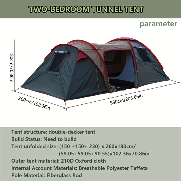 8-Person Extra Large Tent 8-Person Extra Large Family Camping Tent | Two Bedrooms & Living Room