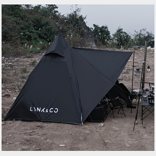 2-Person Black Knight Pyramid Camping Tent - Storm & Wind Resistant