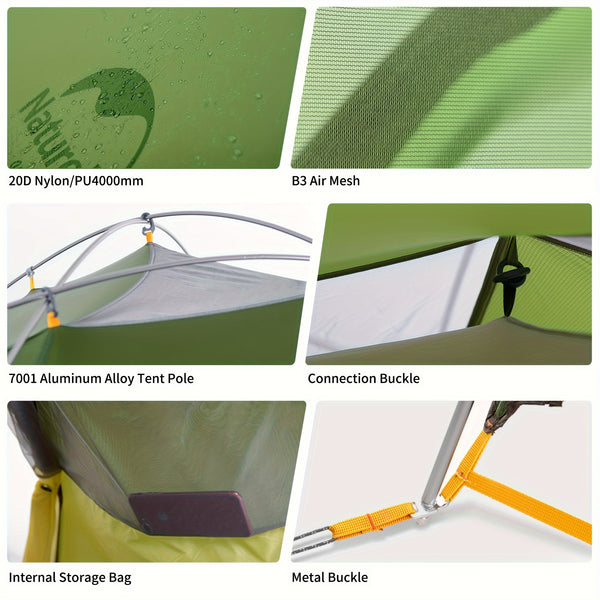 Naturehike Cloud Peak Hexagonal Four Seasons Tent, 20D Lightweight Silicone Waterproof Fabric