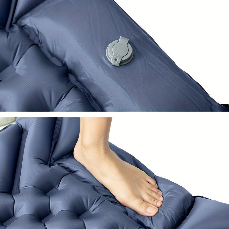 1-Person Self-Inflating Sleeping Pad with Manual Pump - Heavy-Duty Nylon Camping Mat