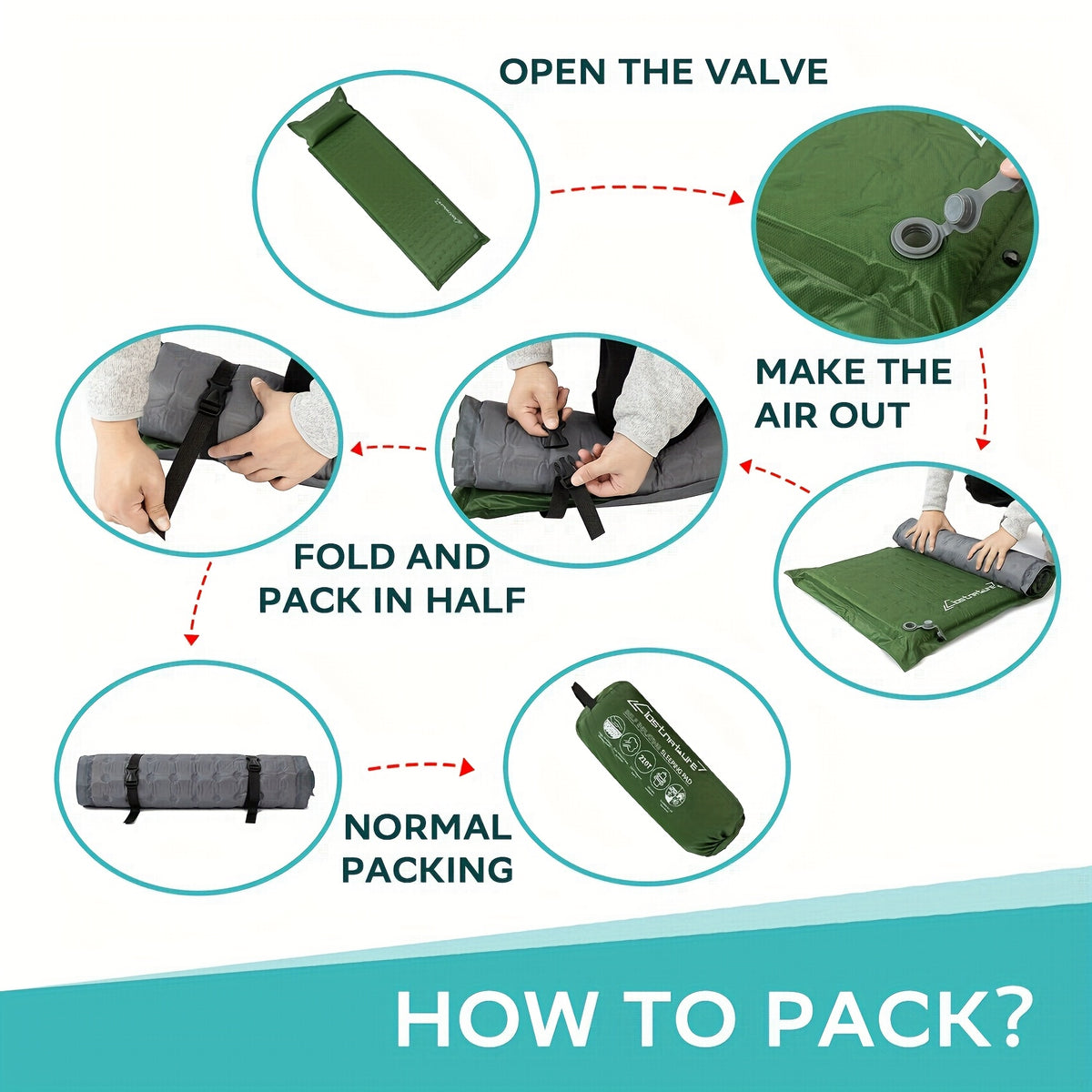 Lightweight Sleeping Pad Lightweight Self-Inflating Sleeping Pad for Camping