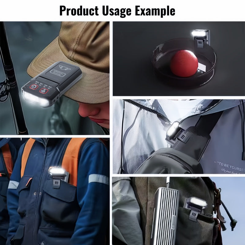 Outdoor night fishing hat clip light Type-C charging wave sensing 5-mode multi angle adjustable lighting small flashlight