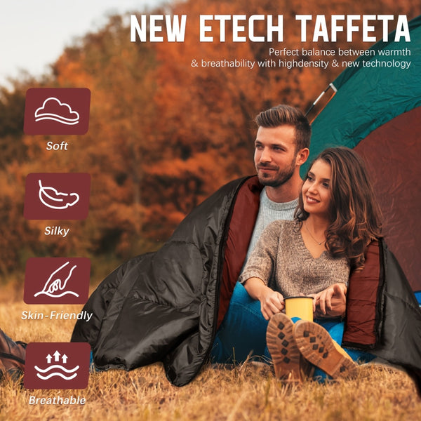 Mereza Double Sleeping Bag, 2 Person Sleeping Bag For Adult Mens Camping