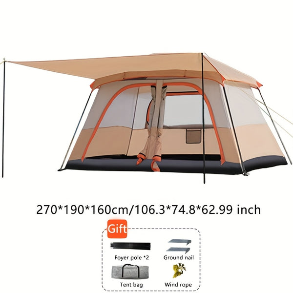 4-Person Large Family Camping Tent with Front Privacy Zippered Room