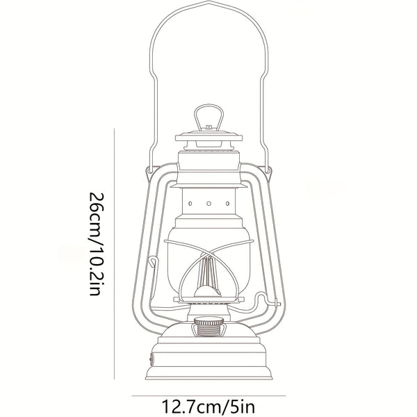Hurricane Lamp - Metal Kerosene Lantern with Panels, Outdoor Storm for camping