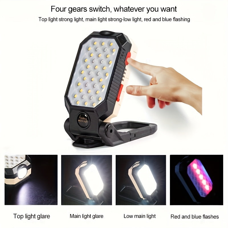 Portable Flashlight 2pcs Portable Handheld Flashlight | LED Work Light with Magnet Hook