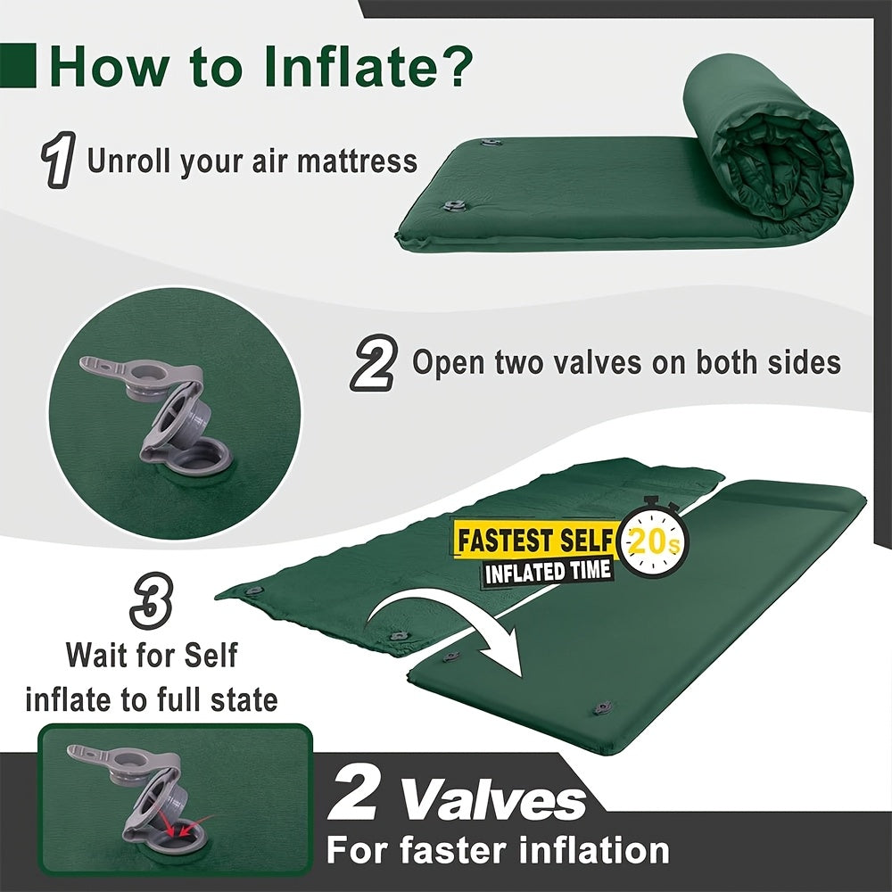 Self-Inflating Mattress for Camping, Providing Comfort for Tents And Midday Rests.