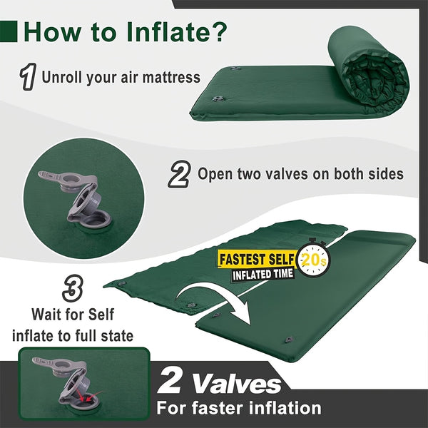 Self-Inflating Mattress for Camping, Providing Comfort for Tents And Midday Rests.