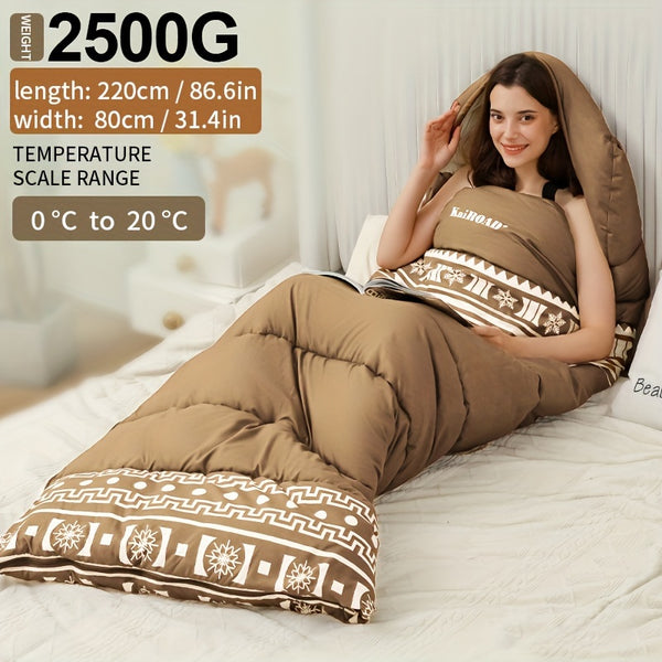 Snow soft sleeping bag adult winter outdoor thick anti cold can be spliced sleeping bag