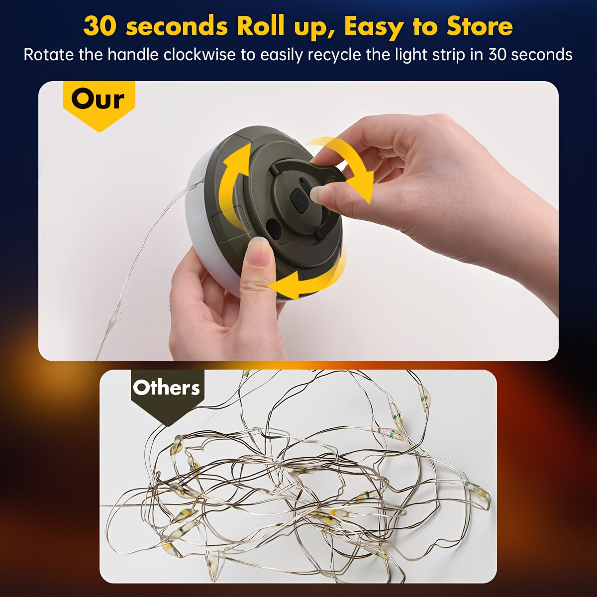 32FT LED Camping Lantern - Portable, Rechargeable, Waterproof Outdoor Light with USB Charging