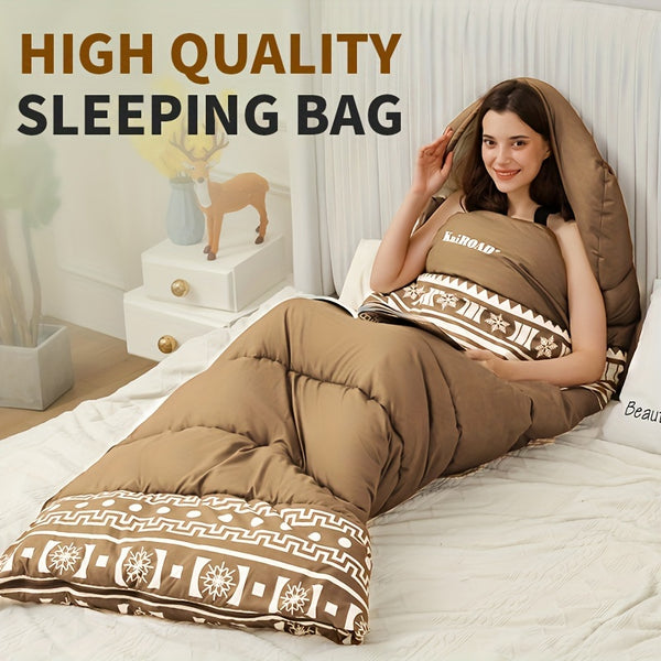 Snow soft sleeping bag adult winter outdoor thick anti cold can be spliced sleeping bag