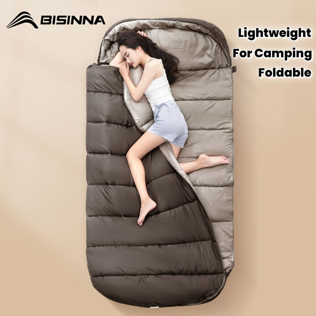 BISINNA Portable Camping Sleeping Bag for Adults - 4-Season Lightweight Backpacking