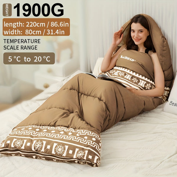 Snow soft sleeping bag adult winter outdoor thick anti cold can be spliced sleeping bag