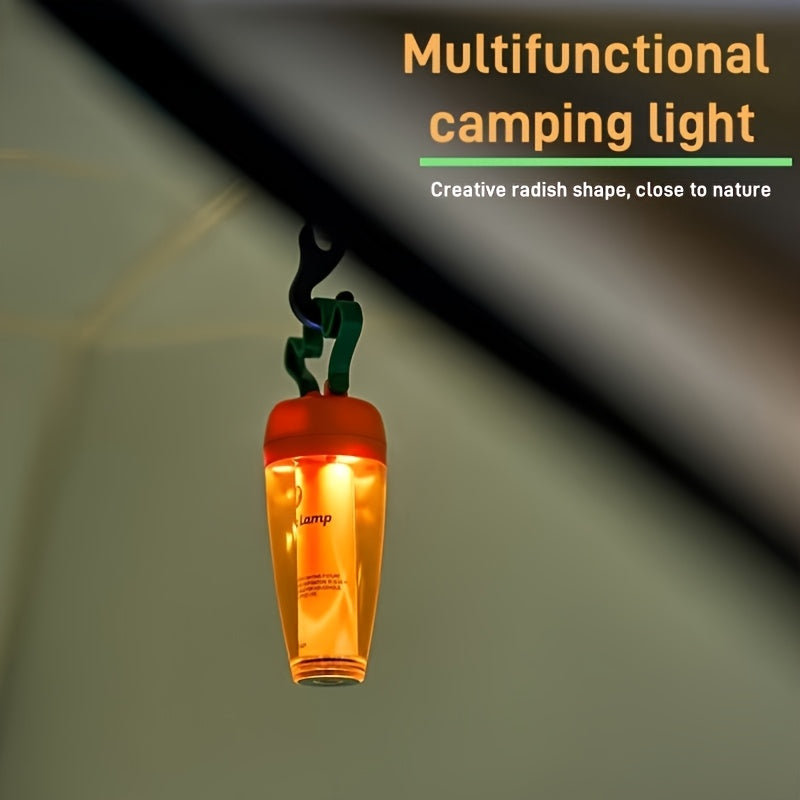 Outdoor Exquisite Multifunctional Carrot Atmosphere Camping Light, Type-C Charging