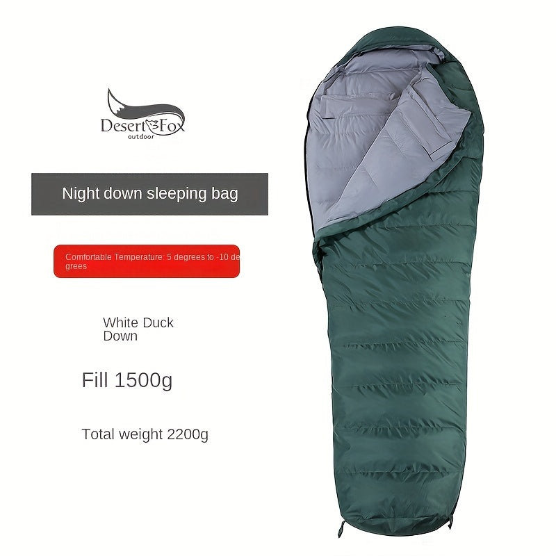 DESERT FOX for men & women 1-Person & Duck Down Sleeping Bag - Cold-Resistant Winter Camping