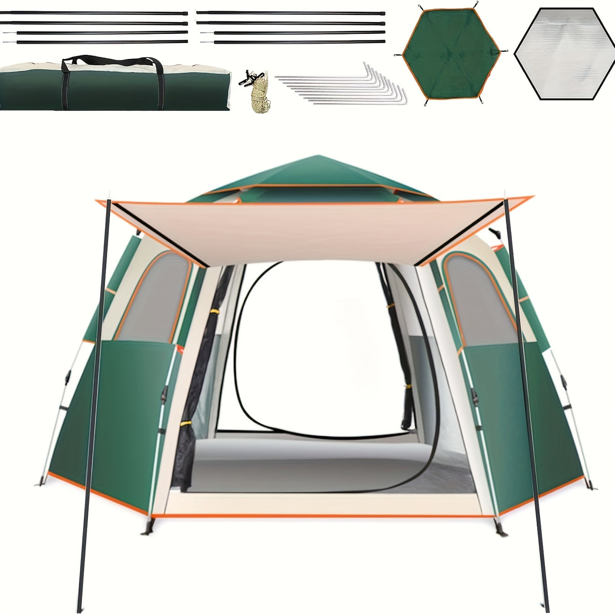 3-Second Automatic Tent 3-Second Setup Automatic Camping Tent | Large Capacity, Easy Open