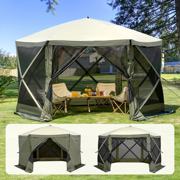 Happybuy 12x12ft Instant Pop-Up Gazebo Tent with Removable Privacy Walls & Mesh Windows