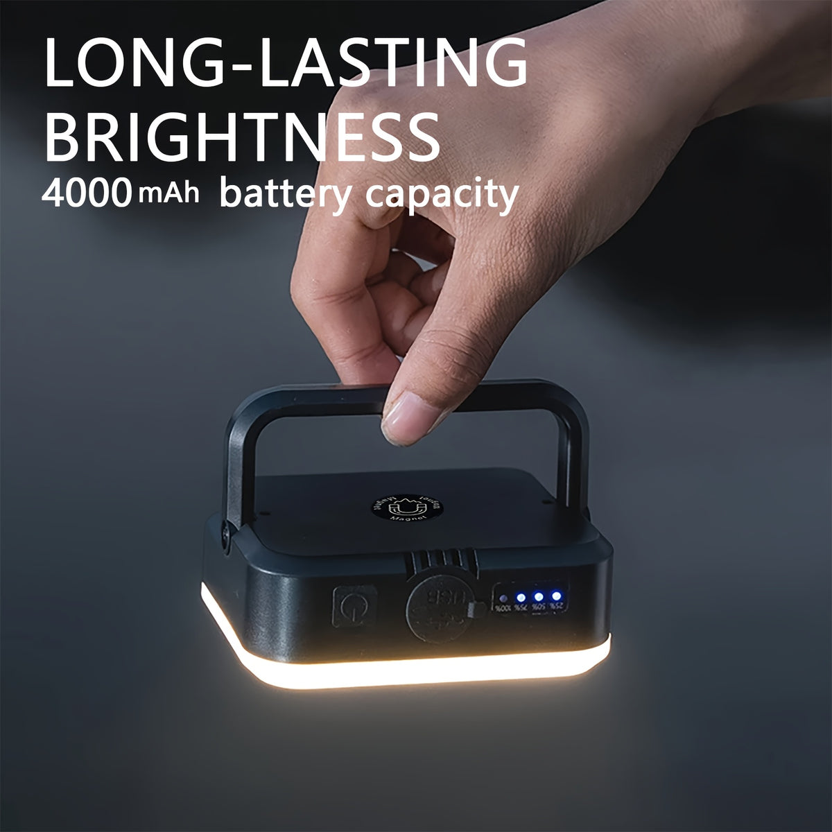 LED Camping Light, Portable Magnetic Tent Light, 4000mAh Rechargeable, Emergency Flashlight