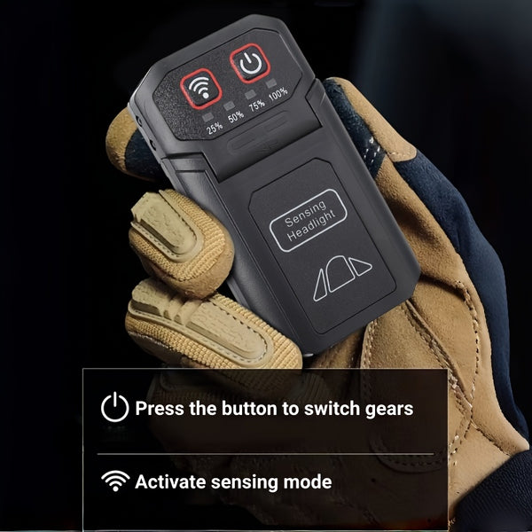 Outdoor night fishing hat clip light Type-C charging wave sensing 5-mode multi angle adjustable lighting small flashlight