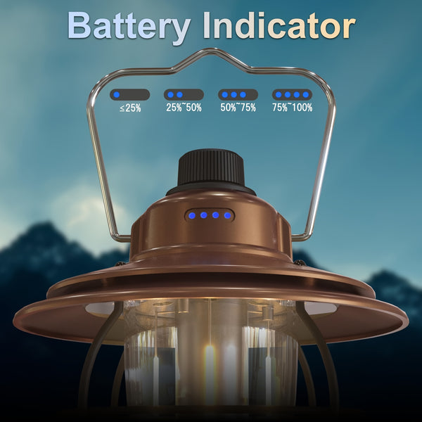 LED Lantern Rechargeable Dimmable Portable Vintage Lantern