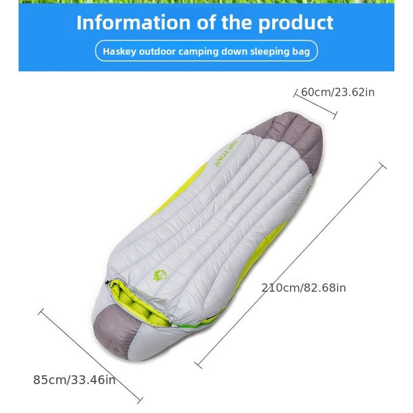 Outdoor Camping Mummy Style Down Sleeping Bag, Extra Large and Wide