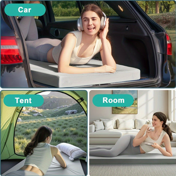 Memory Foam Camping Mattress Sleeping Pad Glamping Portable Floor Mat Roll Up Futon Mattress